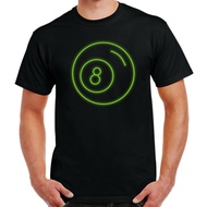 8 Ball T-Shirt Neon Sign Pool Eightball Spots And Stripes Birthday Gift
