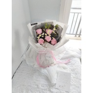 Produk buket bunga mawar flanel kado ulang tahun wisuda wedding