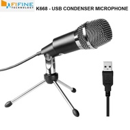 Fifine K668 Professional USB Condenser Microphone with Mini Tripod