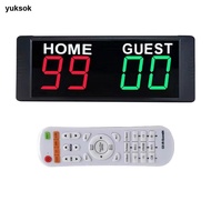 yuksok LED Scoreboard Digital Scoreboard with Remote Control Portable Tabletop Scoreboard for Basket