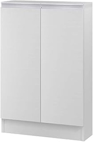 IWATSUKI Storage Shelf with Door to Order Made in 1cm Units Within Width 45-120cm White Wood Width 5