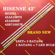43A5100TS 43B7100UW HISENSE 43 INCH LED TV BACKLIGHT ( LAMPU TV ) 43" BACKLIGHT HISENSE BACKLIGHT 43