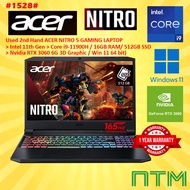 #1528 Used Acer Nitro 5 AN515-57-906B  Intel Core i9-11900H 16GB RAM 512GB M.2SSD Nvidia Geforece RT