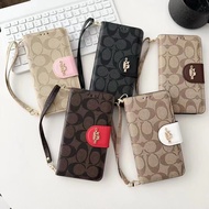 Coach Leather Case Wallet iphone 15 Pro Max 14ProMax Phone Case 13ProMax 12 Pro Max Lanyard Card Holder