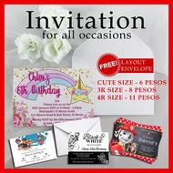 INVITATION for Birthday, Christening, Wedding and for business