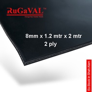 Neoprene Sheet with 2 Ply Fabric Insertion I 8mm(Thick)x1.2meter(Width) I Rubber Sheet c/w Insertion Gasket