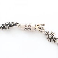 克羅心 Chrome Hearts Tiny E 十字花銀手鍊及 十字球耳環