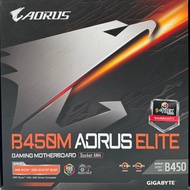 MAINBOARD (เมนบอร์ด) AM4 GIGABYTE B450M AORUS ELITE มือสอง