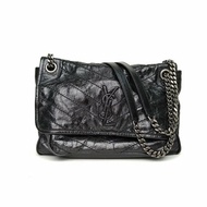SAINT LAURENT Niki中號28黑色牛皮黑扣肩背包