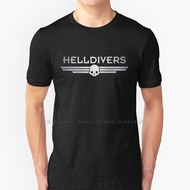 Helldivers Logo T Shirt 100% Cotton Helldivers Ps Plus Playstation Video Game Ps3 Ps4 Psp Guns Actio