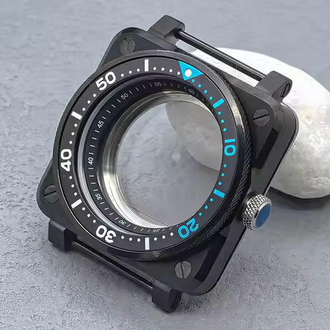 SKX007 Black Case NH35 Case Black SKX007 Square Watch Case Fits NH35 NH36 7S26 4R Japan Movement 28.