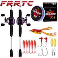 FRRTC Baitcasting Fishing Rod and Reel Combo Set 2 Sections ML/UL Casting Rod and Reel Max Drag 10kg
