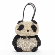 rare ANTEPRIMA Wire Bag black cream rhinestone crystal Panda tote