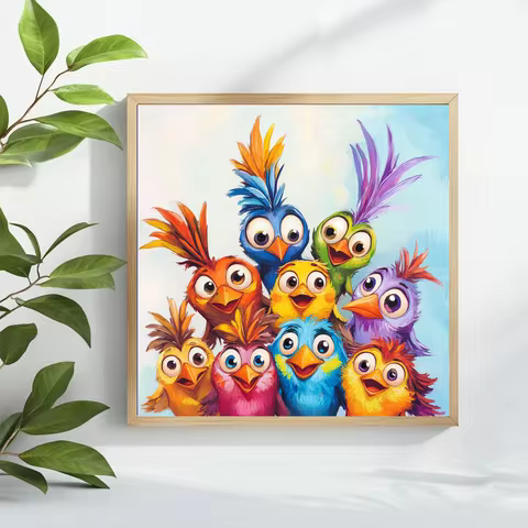 1pc 40x40cm [15.7x15.7Inch] DIY Cross-stitch Set, Chicken Family Pattern Cross-stitch Set