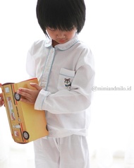 KATUN Preorder Husky Dog Pajamas. Kids & Women. White cotton. Japanese Cotton Children & Women Embro