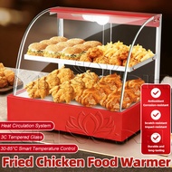 Commercial Food Warmer Display 3 Layer Food Warmer Heating Showcase Stainless Steel for Fried Chicke