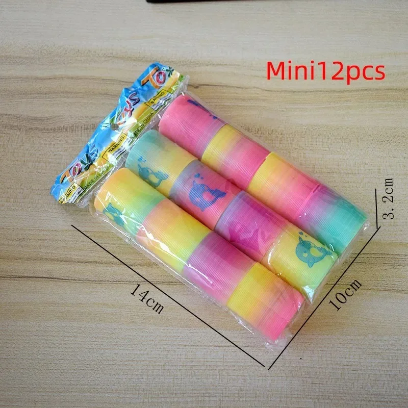 24PCS Rainbow Magic Springs Circle Toys Kids Birthday Party Favors Guests Giveaway Small Gifts Pinat