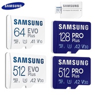 [2023ใหม่] ไมโครการ์ด SD SAMSUNG 128GB ระดับ10การ์ดความจำ EVO + EVO Plus ไมโคร SD 32GB 64GB 256GB 512การ์ด GB TF สำหรับกล้องโดรนโทรศัพท์