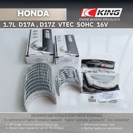 KING Bearing HONDA 1.7L D17 D17A D17Z VTEC SOHC 16V for Civic ES3 Stream RN1 - 5 ( Year 2001 - 2007 