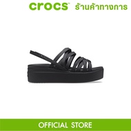 CROCS Brooklyn Strappy Low Wedge รองเท้าแตะสำหรับผู้หญิง