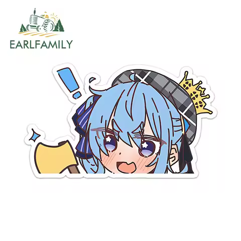 EARLFAMILY Hoshimachi Suisei Fanart Peeker Hololive Car Sticker Funny Cute Cartoon Interesting Stick