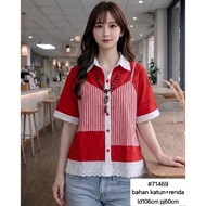 71469 top Combi stripedWanita