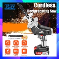 18V Reciprocating Saw Cordless Saber Saw Electric Jig Saw with Adjustable Speed for Wood Metal Cutti