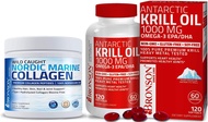 Marine Collagen Peptides Hydrolyzed Protein Powder + Antarctic Krill Oil 1000 mg with Omega-3s EPA D