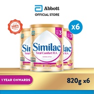 [Bundle of 6] Similac Total Comfort Stage 3 Baby Milk Powder Formula 2'-FL 820g (1 year onwards)