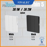 reTouch Thin5 Ultra Thin Soft Touch UV Skin Technology 1/2/3/4 Gang 1/2 Way 113A/15A/20A A Switch So