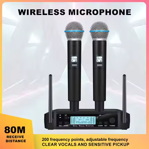 Microfone profissional sem fio para Shure, Glxd4 Beta 58a, sistema de distância sem fio, canto de al