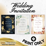 PRINT ONLY Wedding Invitation 3R 4R 5R or any size up to A4