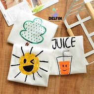 Short-sleeved t-shirts for girls and boys with printed images bought he Delfinkids, cool quality bab