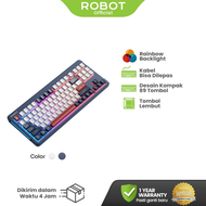 ROBOT Wired Keyboard Kabel Rainbow Backlight Type-C 89 Tombol Kompak Lembut Senyap Ergonomic Design