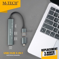M-Tech USB Hub 5 in 1 CR50 (+ type-C OTG) 3 USB ports + SD TF Card