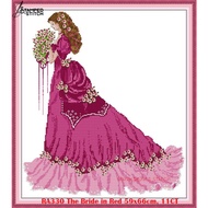 Stamped to Stitch RA330 The Bride in Red, 59x66cm, 11CT Stamped/Printed Cross Stitch Complete Set