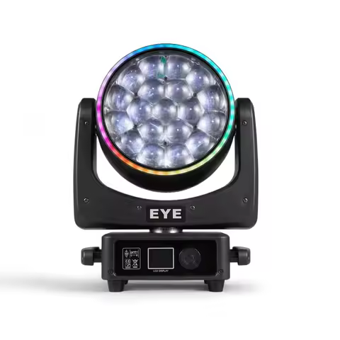 LED DMX 19X25W Big Bee Eye RGBW Zoom LED Moving Head DJ Stage Lighting Halo Effect DJ DMX Bar party