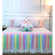 Tassel Bed Sheet Bubble Gum Motif Thick Mattress 20, 25, 30 and 35 cm High Tassel from Floor 45 to 5