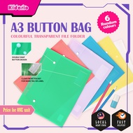 [ KBB-804-A3 ] A3 KIDARIO PP PLASTIC BUTTON FOLDER BAG A3 FILE FOLDER TRANSPARENT FILE FOLDER 6 RAND