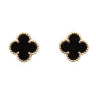【สินค้ามือสอง】 Van Cleef & Arpels ต่างหู Sweet Alhambra Onyx VCARA44900 K18 (เยลโลว์โกลด์)