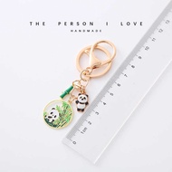Cute Panda Huahua Keychain Style Handmade Chengdu Hehua Panda Couple Pendant Bag Creative De