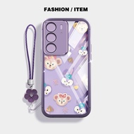 YBD Clear Phone Case For OPPO A5 A5i Pro 4G 5G A6i A5M Cartoon purple Starry Night Rabbit with Lanya