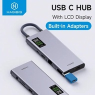 HAGIBIS 9 IN 1 HUB WITH LCD DISPLAY TYPE C MULTIPORT ADAPTER 4K HDMI DATA FOR Macbook Pro iPad HP