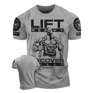 T-Shirt Funny Gym 3D Printed Recover Fully Workout T-Shirt High Quality Cotton Men's Short Sleeves M