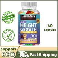 K-I-R-K Height Growth Gummies containing calcium, magnesium, vitamin C, vitamin D3 K2, and zinc
