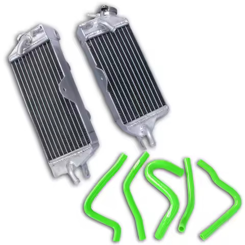 Aluminum Radiator + Silicone Hose Kit For Kawasaki KX250 KX 250 1990-1993 2-stroke KX-250 KX250 1991
