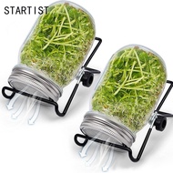 [STARTIST] 2Pcs Stainless Steel Jar Sprouting Lids for Regular Or Wide Mouth Jar with 2 Sprouting Ho