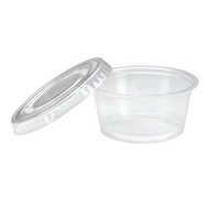Premium Plastic Portion Cups with Lid (2 Oz.) 50 Pieces - Stackable, Leak-Proof & Crystal Clear, Per