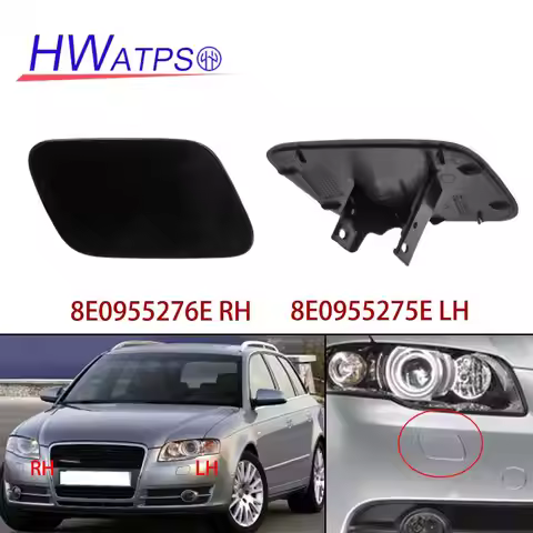 Car Front Right Headlight Washer Nozzle Cover Fit for Audi A4 Quattro S4 B7 1.8L 2.0L 3.2L 2005-2008