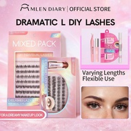 Mlen Diary Cluster 2 in 1 Eyelashes With Glue Natural 3D Lightweight Reusable False Lashes
